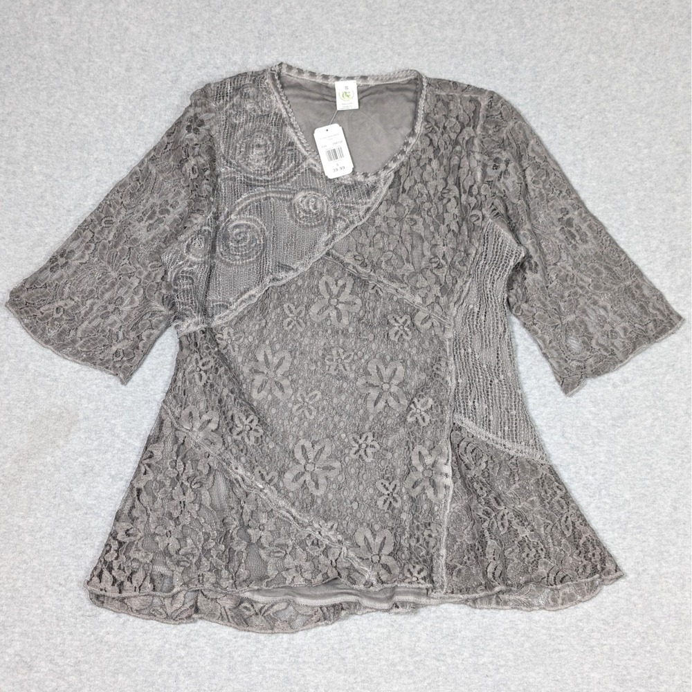 This & That Embroidered Lace Top Womens Small Floral Boho Fairycore Blouse New